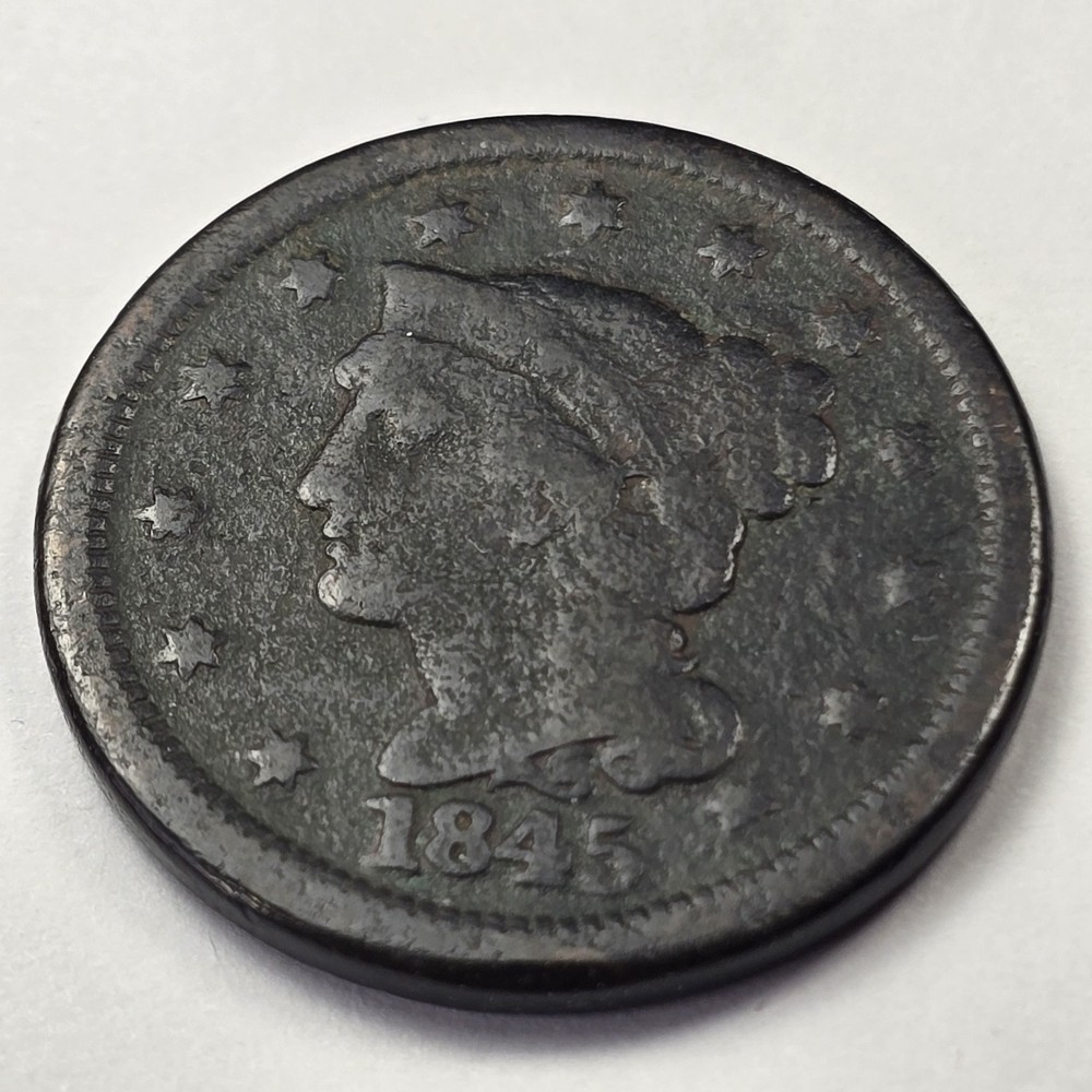 1845 braided hair large cent