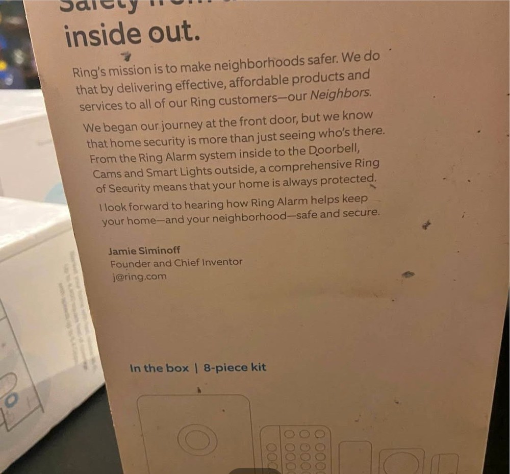 Ring Alarm Wireless Security Kit 8-Piece Home System, New