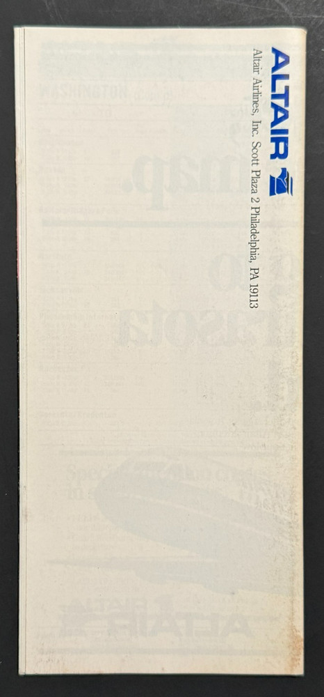 ALTAIR System Timetable Effective September 18, 1981