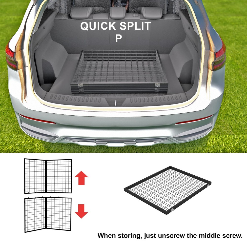 2 PCS Foldable Grid Wall Panel Heavy Duty Gridwall Display Rack Detachable