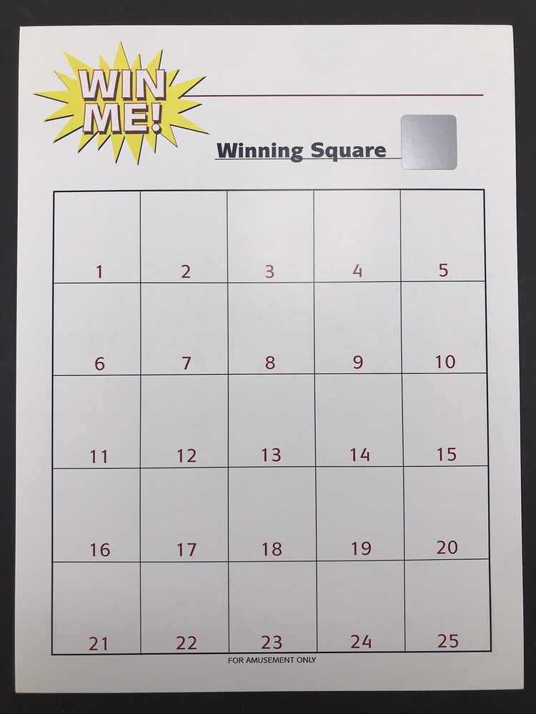 2 Count 25 Square SCRATCH OFF Raffle Board Fund Raiser Winning Gambling Squares