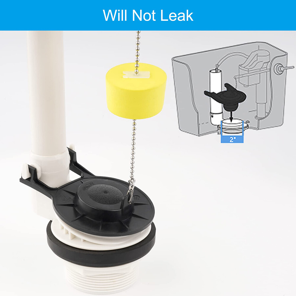 2 Pack 2-Inch Toilet Flapper Replacement US Universal Flapper & Chain with Float