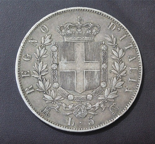 1872 Italy 5 L Silver