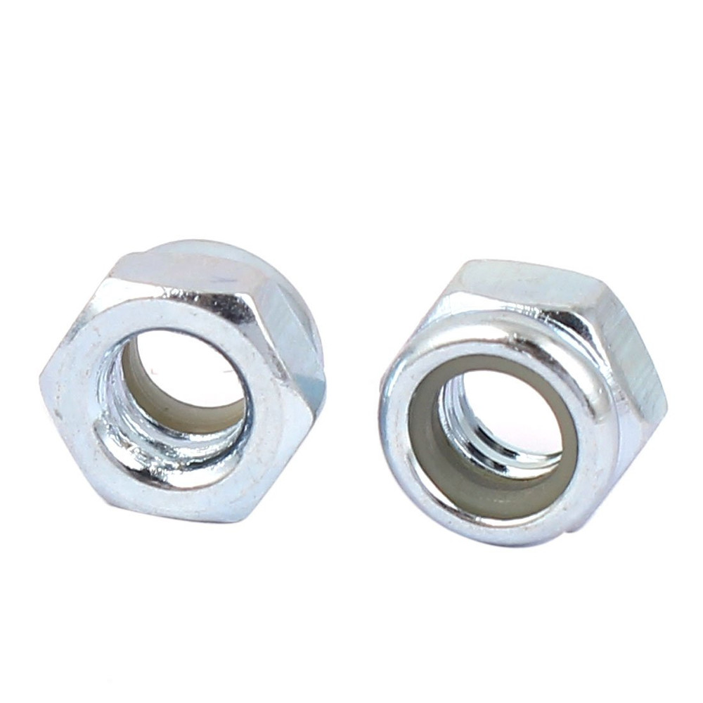 3/16"-24 Zinc Plated Self-Locking Nylon Insert Hex Lock Nut 100Pcs