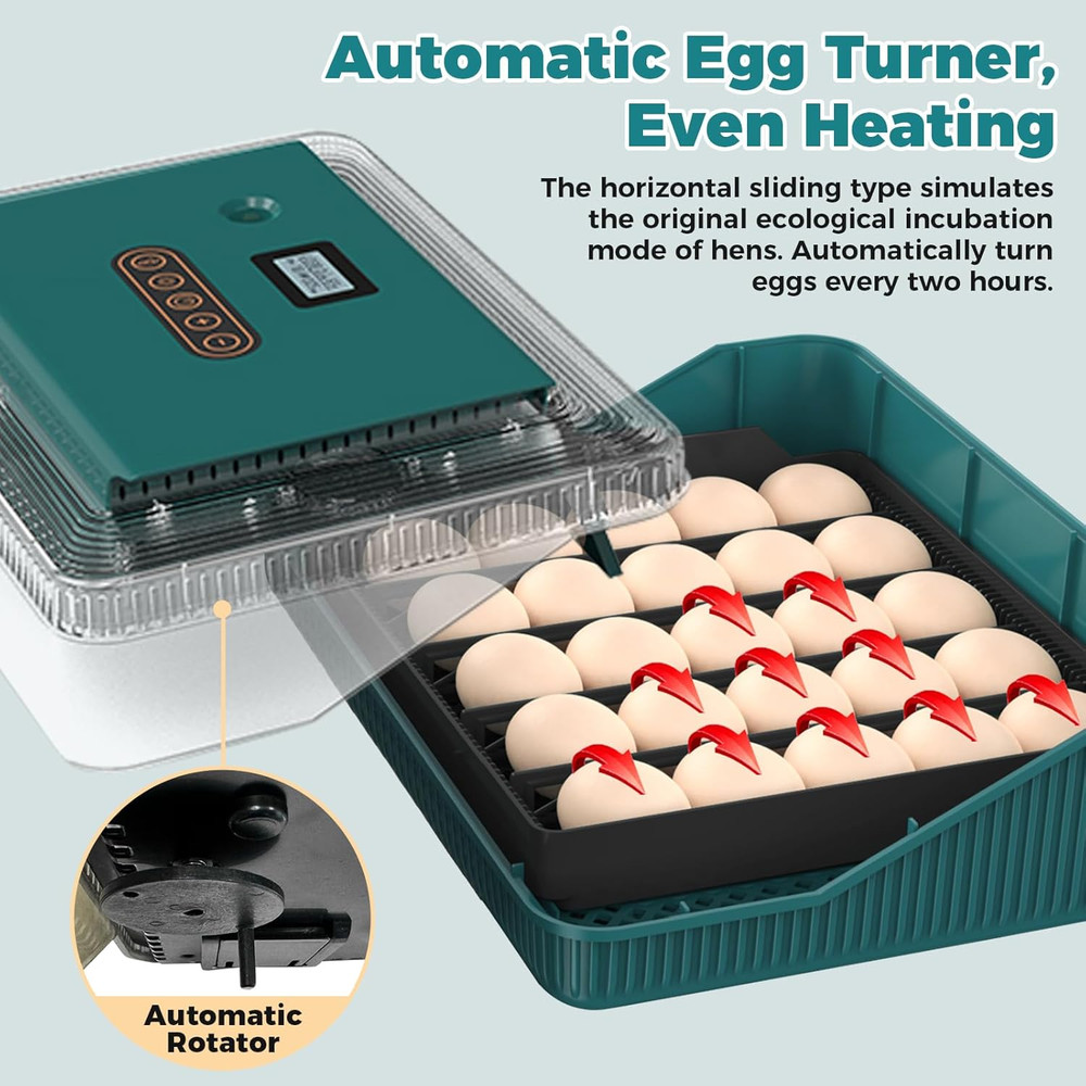 25 Eggs Incubator, Incubators for Hatching Eggs, with Automatic Egg Turning and