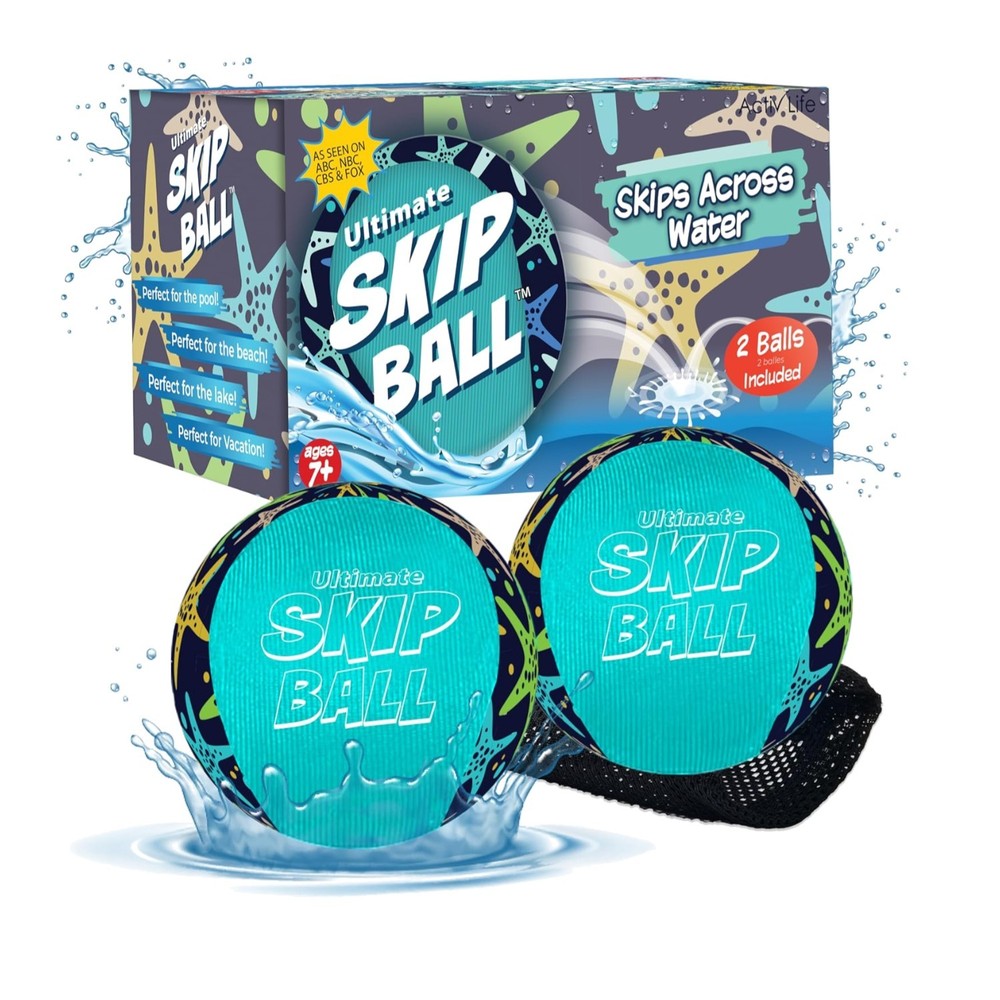 Ultimate Water Skip Balls Set - 2 Pack Vibrant Starfish Blue for Pool Fun