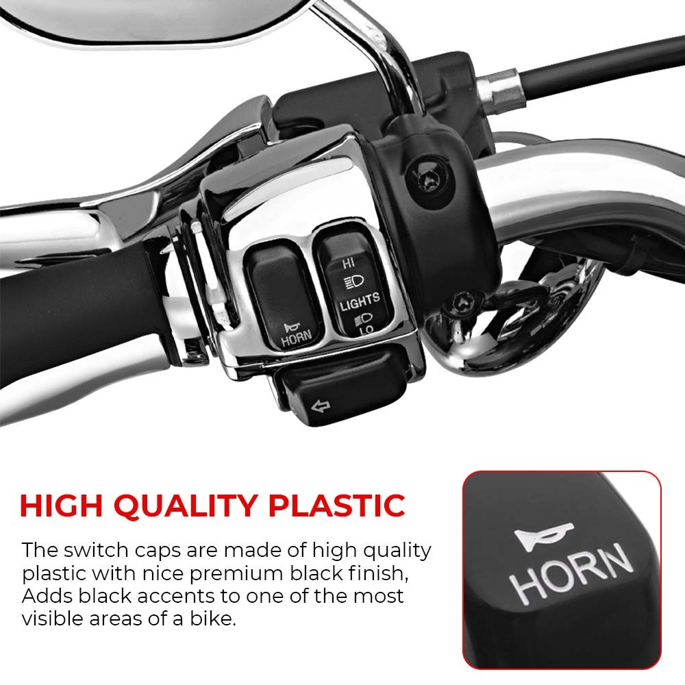 Hand Control Switch Housing Button Cover Cap Black For Harley Touring 1996-2013