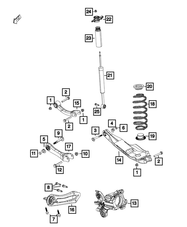 Genuine Mopar Trailing Arm Link Assembly Left 68175511ad