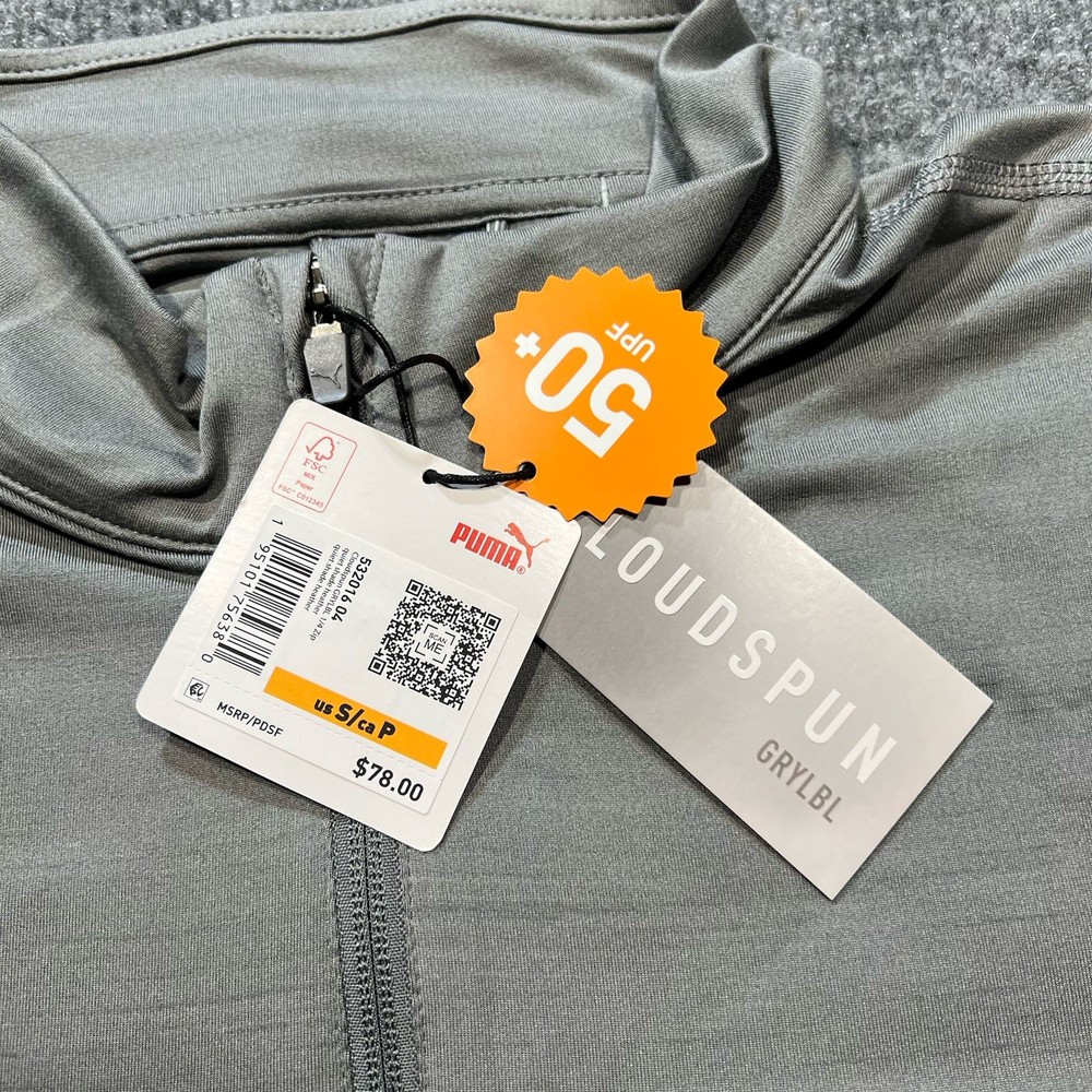 Puma 1/4 Zip Small Gray Cloudspun Pullover