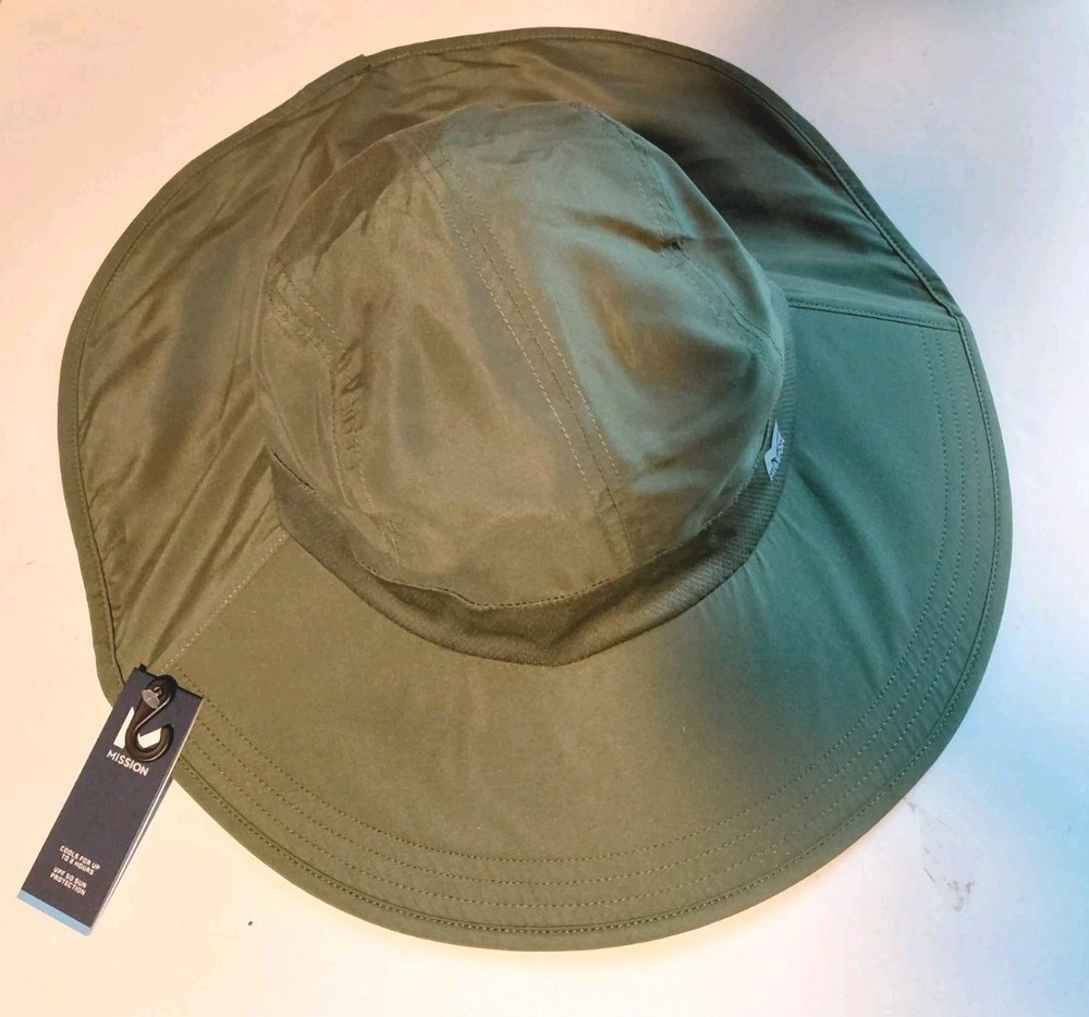 Mission UPF50 Sun Protection Hat with Drawstring Bronze Green