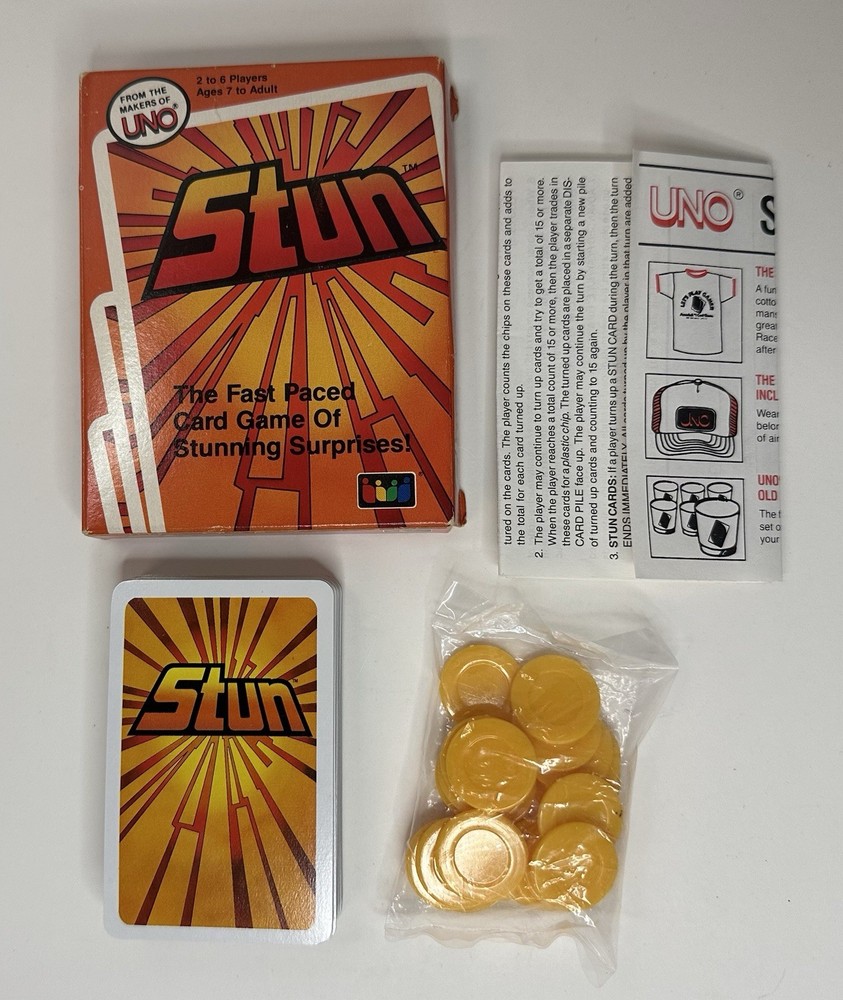 Stun Card Game Complete 1986 Great Condition