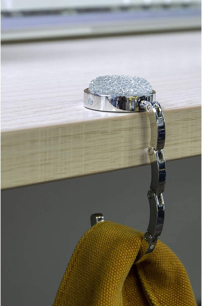 Foldable Purse Hook Floding Handbag Hanger Bling Rhinestone Bag Holder for Table