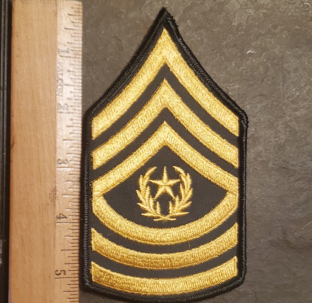 Pair (2) US Army Command Sergeant Major CSM Rank Insignia Patch Dress CLASS A 4"