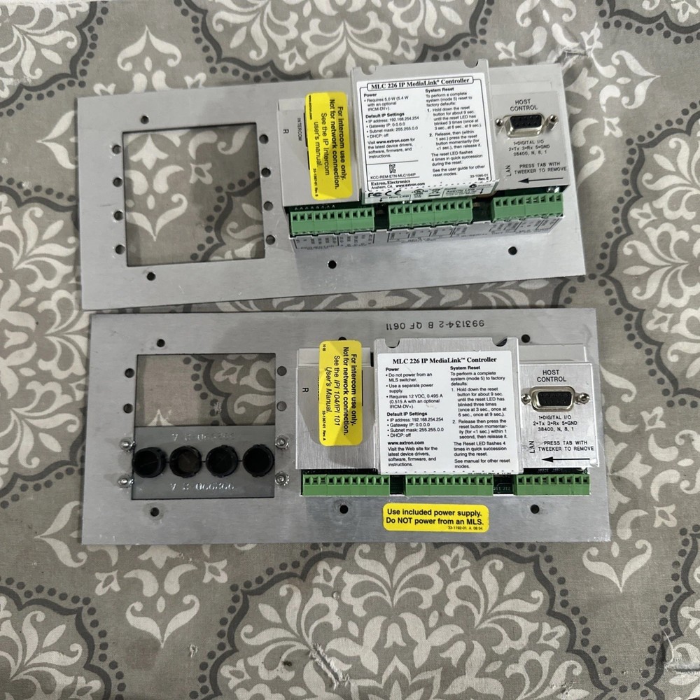 2 Extron Media Link MLC 226 IP AAP Secondary Control Panel