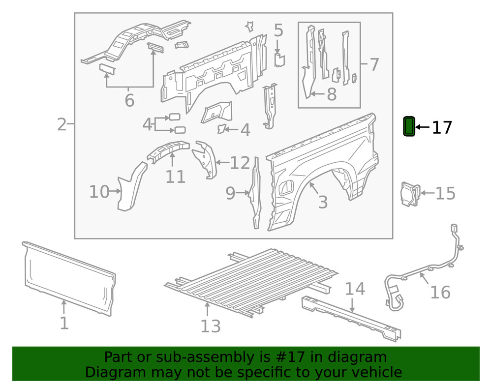 Genuine GM Bed Tailgate Step Light For Multi-Pro 84347814
