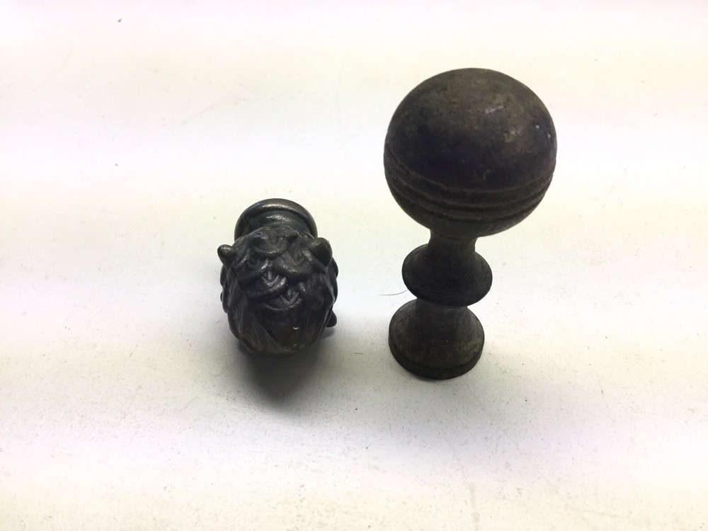 Two Vintage Metal Finials