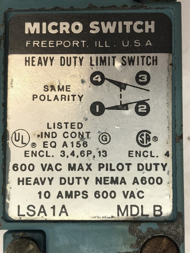 Honeywell Micro Switch Heavy Duty Limit Switch LSA1A