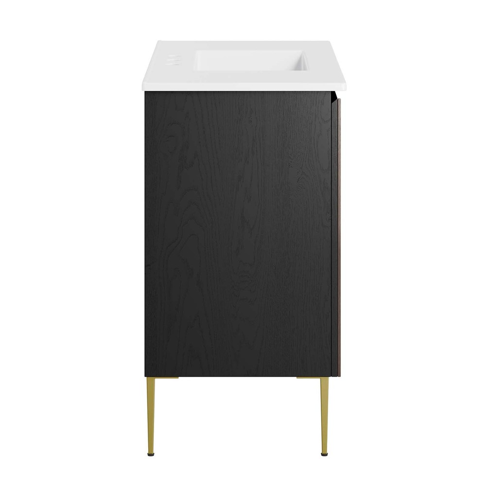 Modway Alchemist 36" Bathroom Vanity in White Black