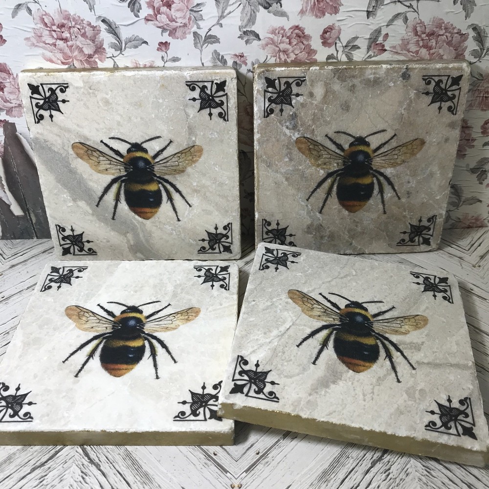 Bee Marble Coasters