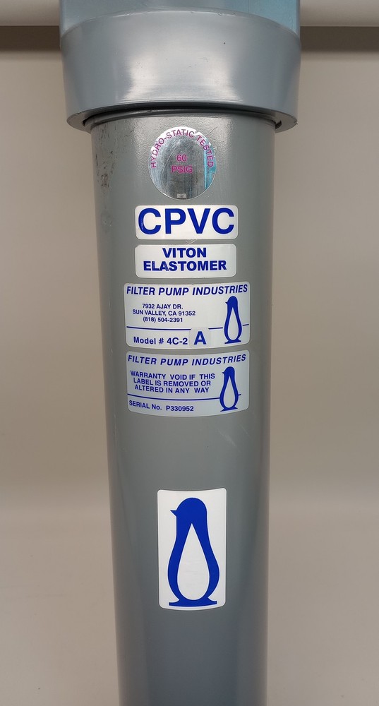 Filter Pump Industries 4C-2A CPVC Viton Elastomer Filter Chamber 20" Filter