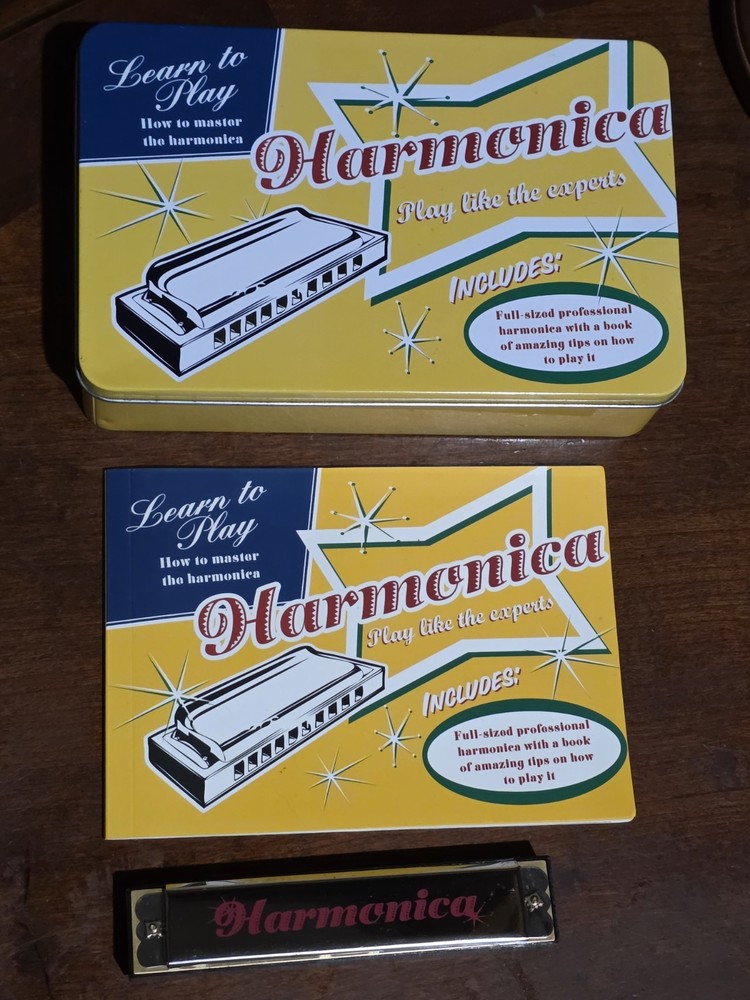 Harmonica With Instructions And Tin Case