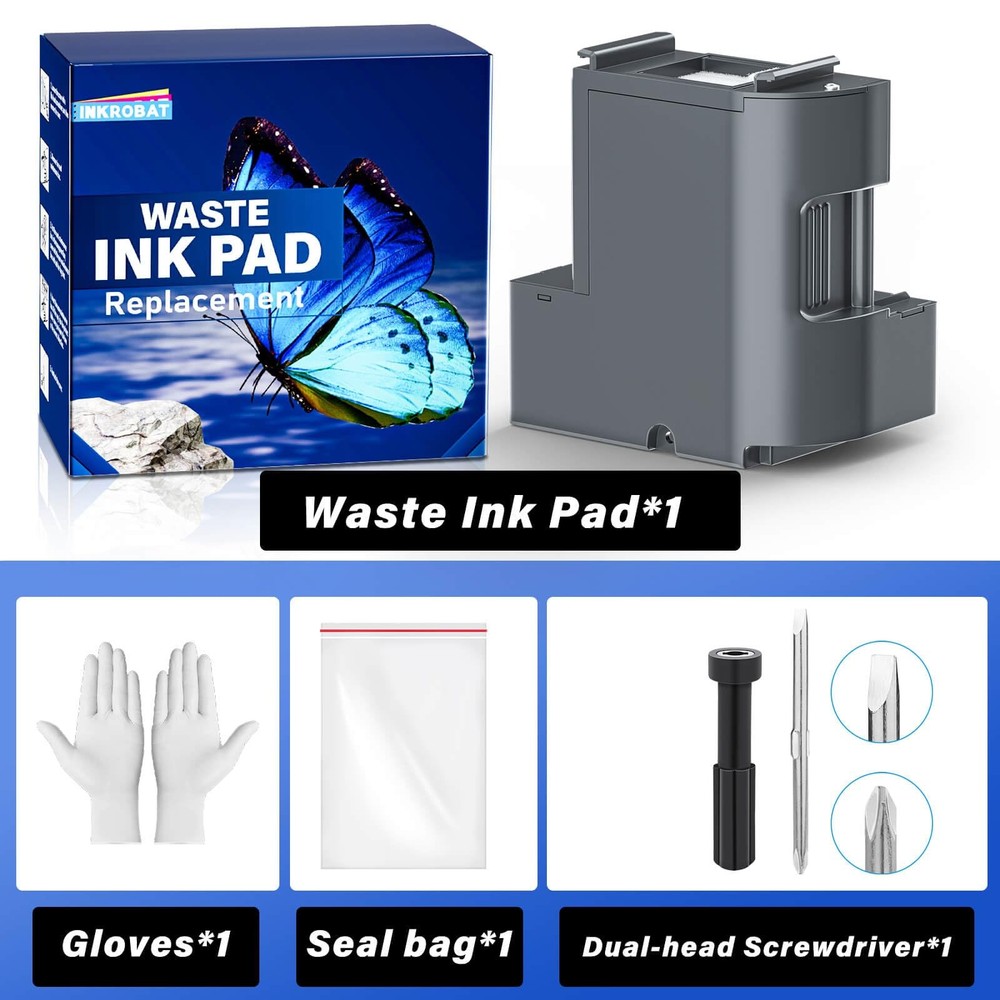 INKROBAT Waste Ink Pad Replacement with Reset Software for Ecotank ET-2850 ET-27