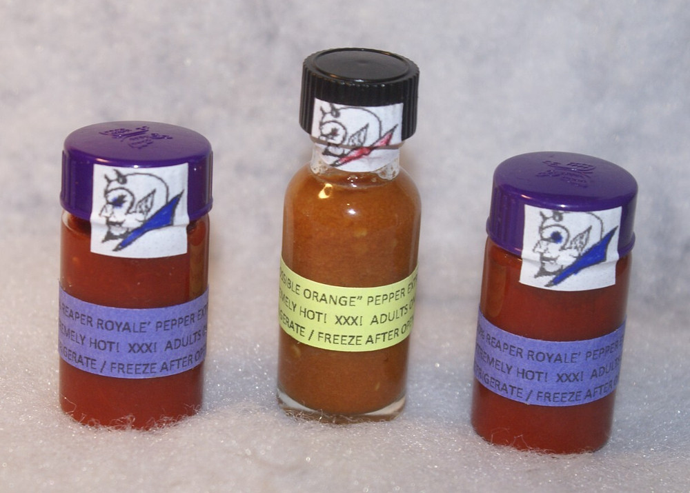 REAPER ROYALE' PEPPER EXTRACT / TWO 1/2 OZ. BOTTLES +"IMPOSSIBLE ORANGE"!