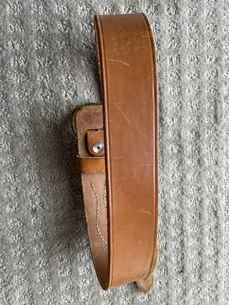 Bianchi B4 Ranger Belt Plain Tan, 28", Brass