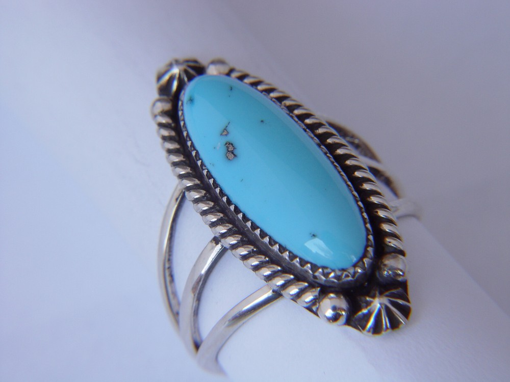 Natural Sleeping Beauty Turquoise set in Sterling Silver Ring