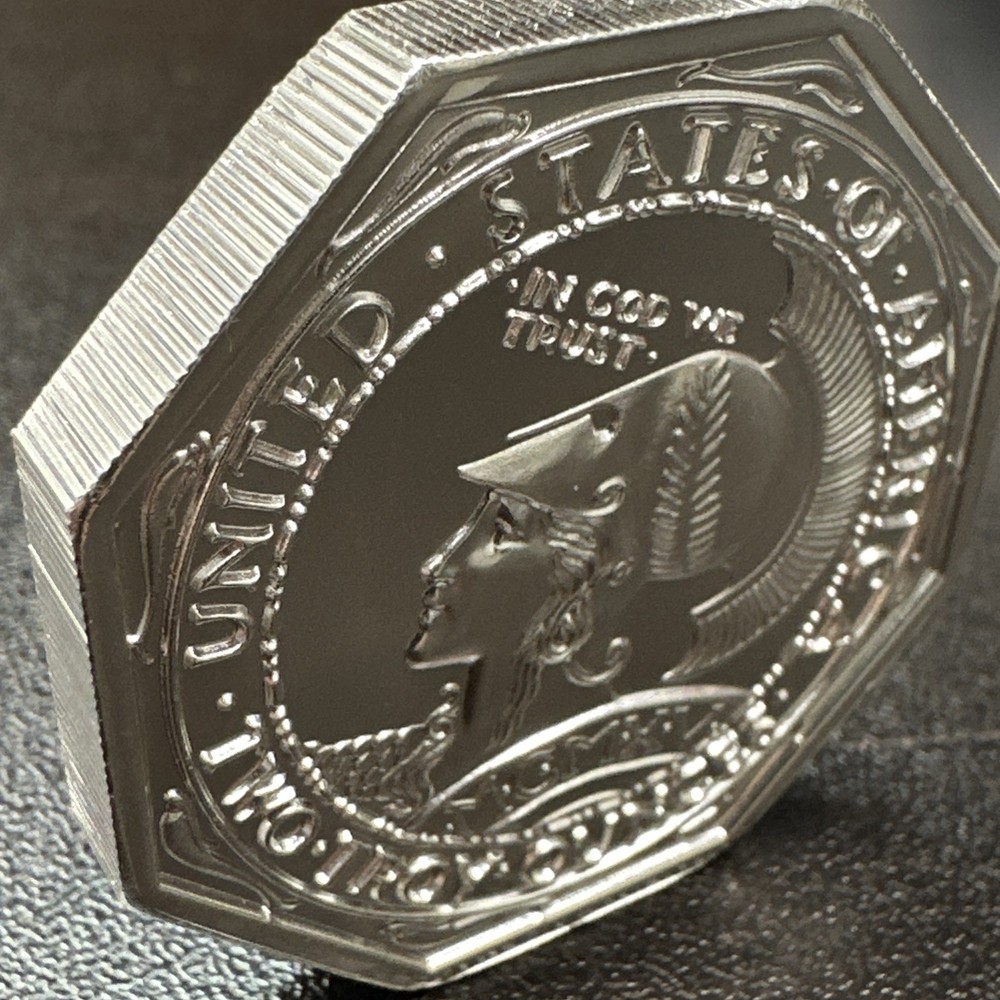 2 Ozt Panama - Pacific 999 Silver High Relief Octagonal [0975]