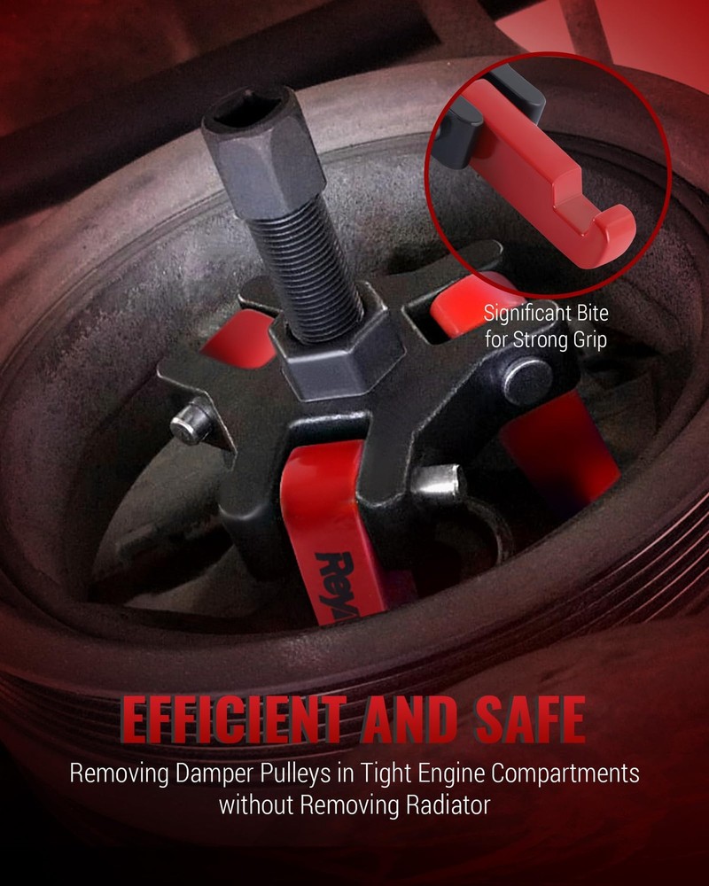 Reywoo Harmonic Balancer Puller Kit, Adjustable 3-Jaw for Core Sizes