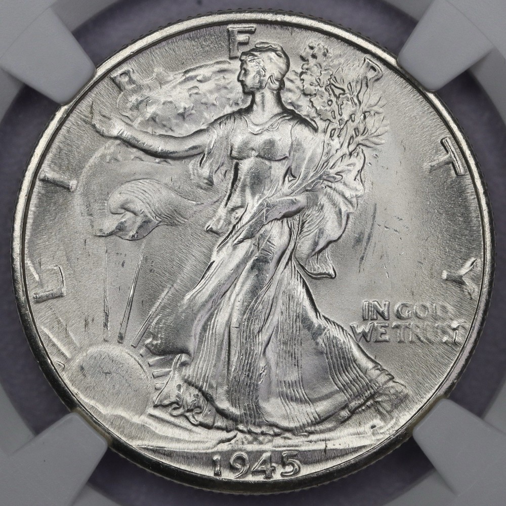 1945-D 50c Walking Liberty Half Dollar - NGC MS 64