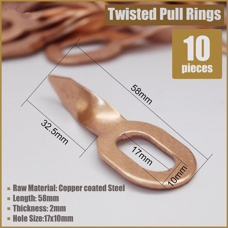 50Pcs 5 Type Stud Welding Kit Accessories Straight Twisted Dent Pulling Rings