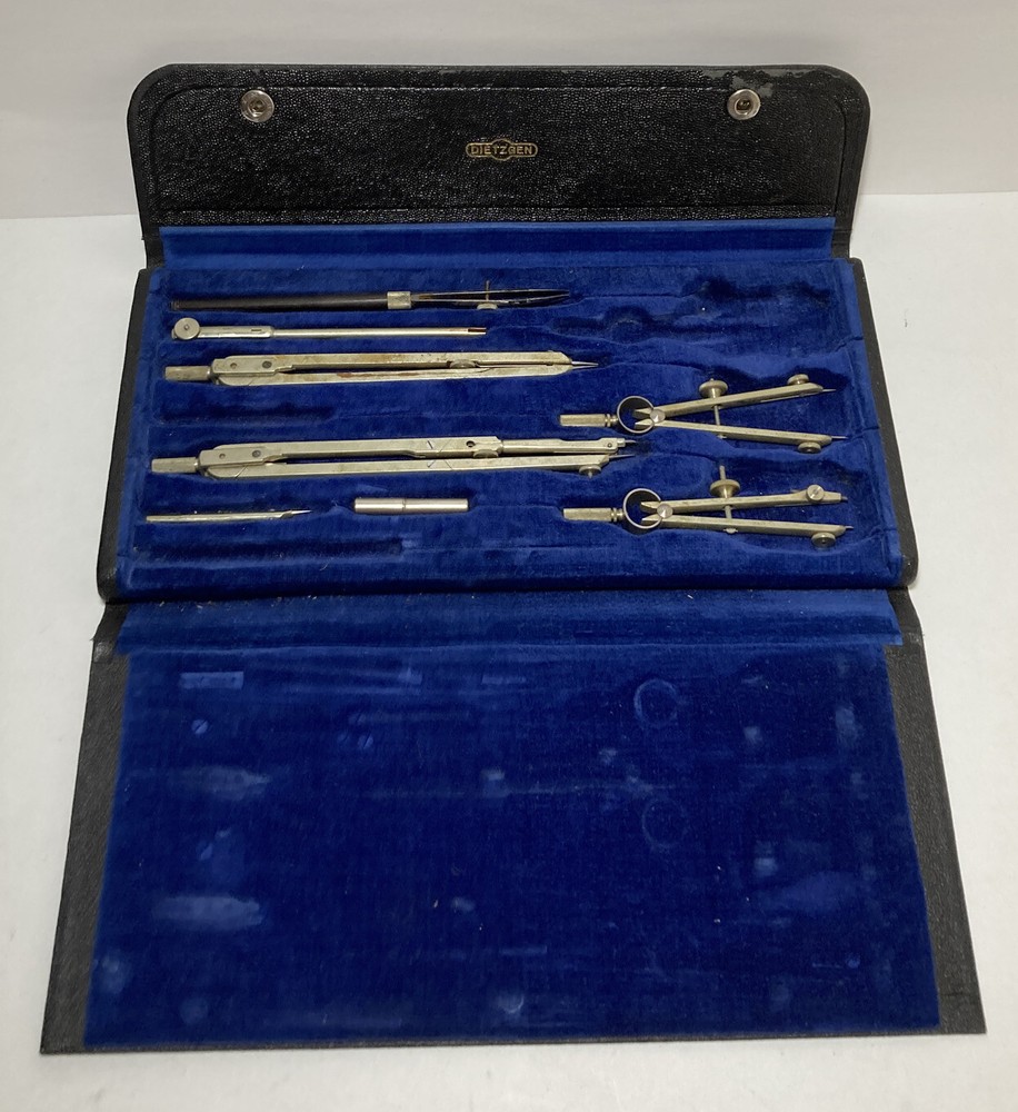 Vintage Dietzgen Drafting Tools Compass Set Germany US Zone Incomplete