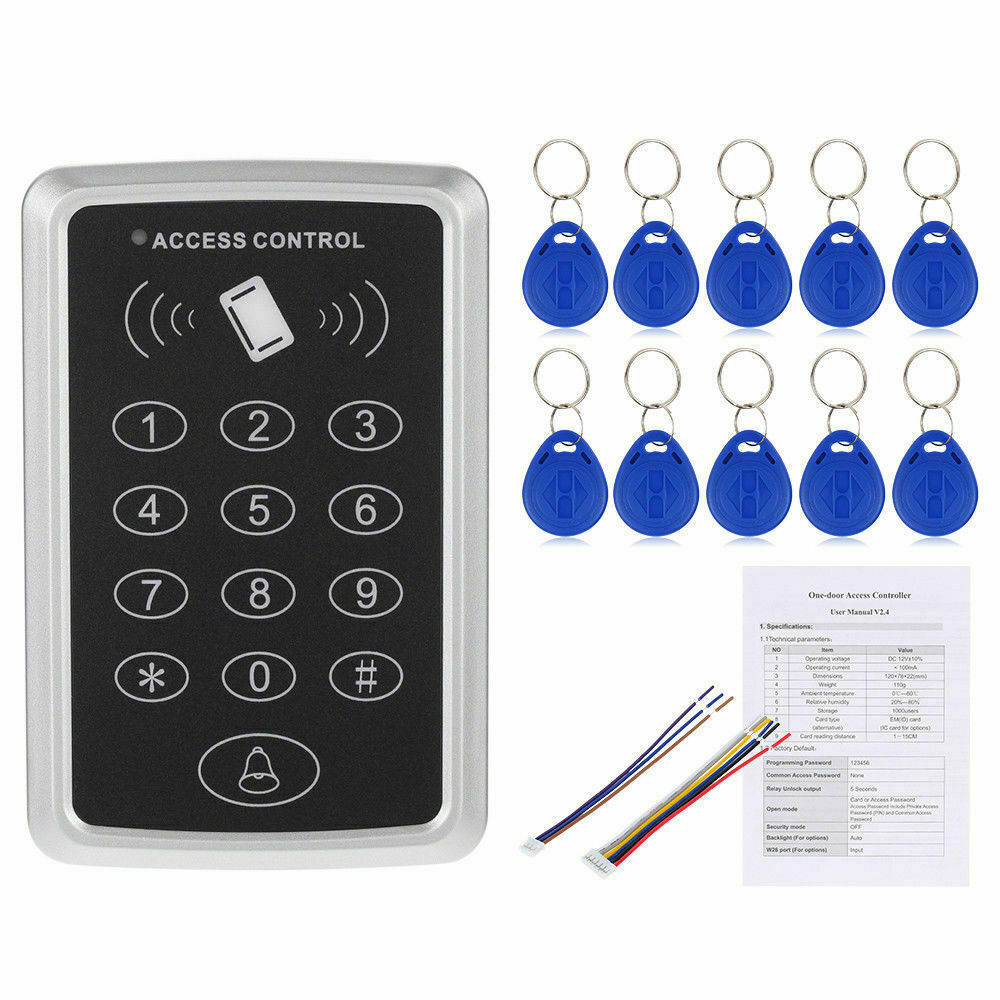 12V Door RFID ID Card Password Entry Access Control Controller Set + 10 Keypads