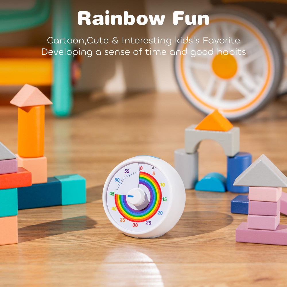 Visual Timer for Kids, 60-Minute Countdown for Classroom Office Kitchen, Desk Ti
