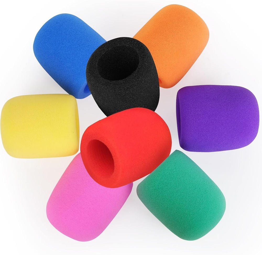 8-Pack Colorful Microphone Foam Covers