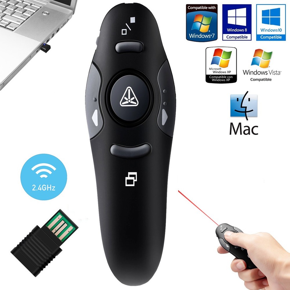 PowerPoint Presentation Remote Wireless USB PPT Presenter Laser Pointer Clicker