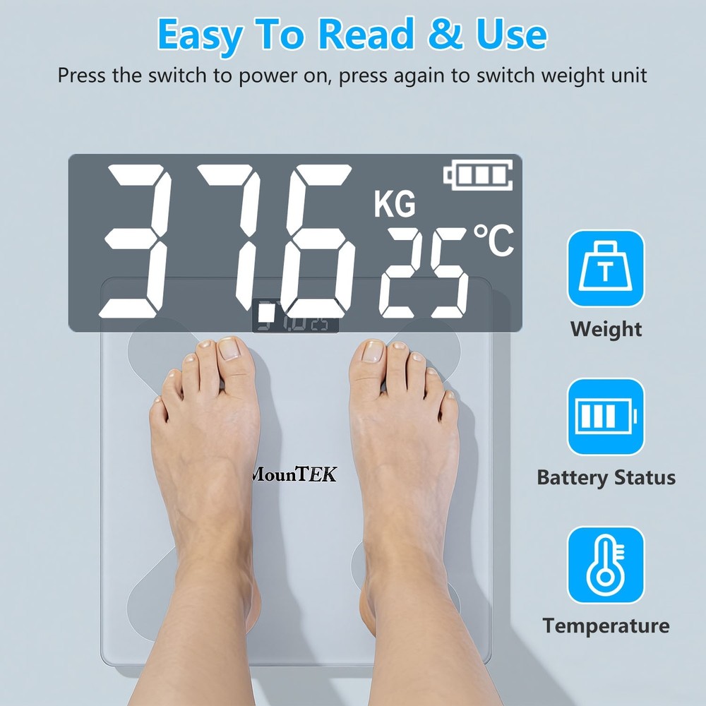 High Accuracy Smart Scale with BMI & Body Composition Sync 397LBS Capacity