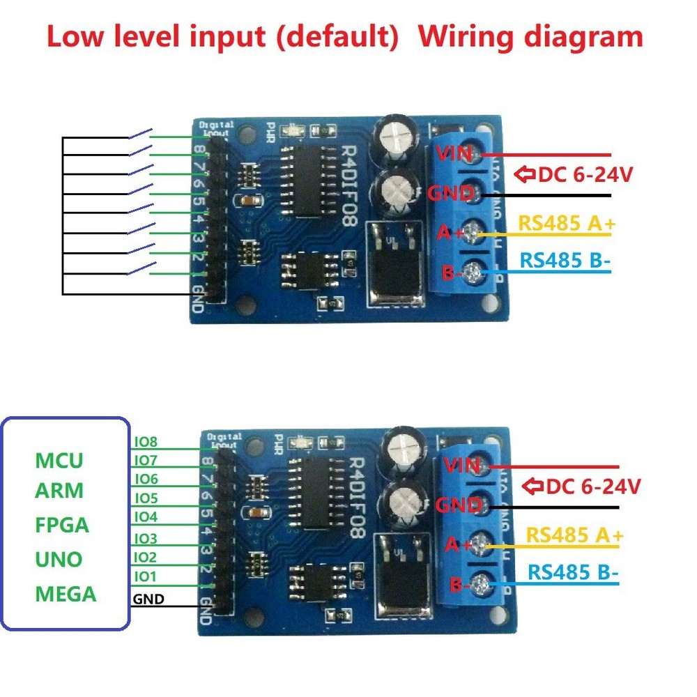 8 Channel Digital Quantity Input Module Digital Switch RS485 Acquisition Board