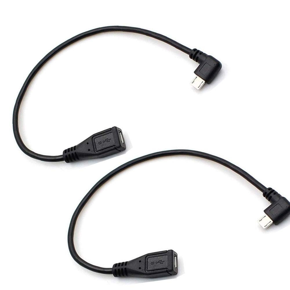 Micro USB Left Angle,Micro Extension Cable, 90 Degree Micro-B Male Black