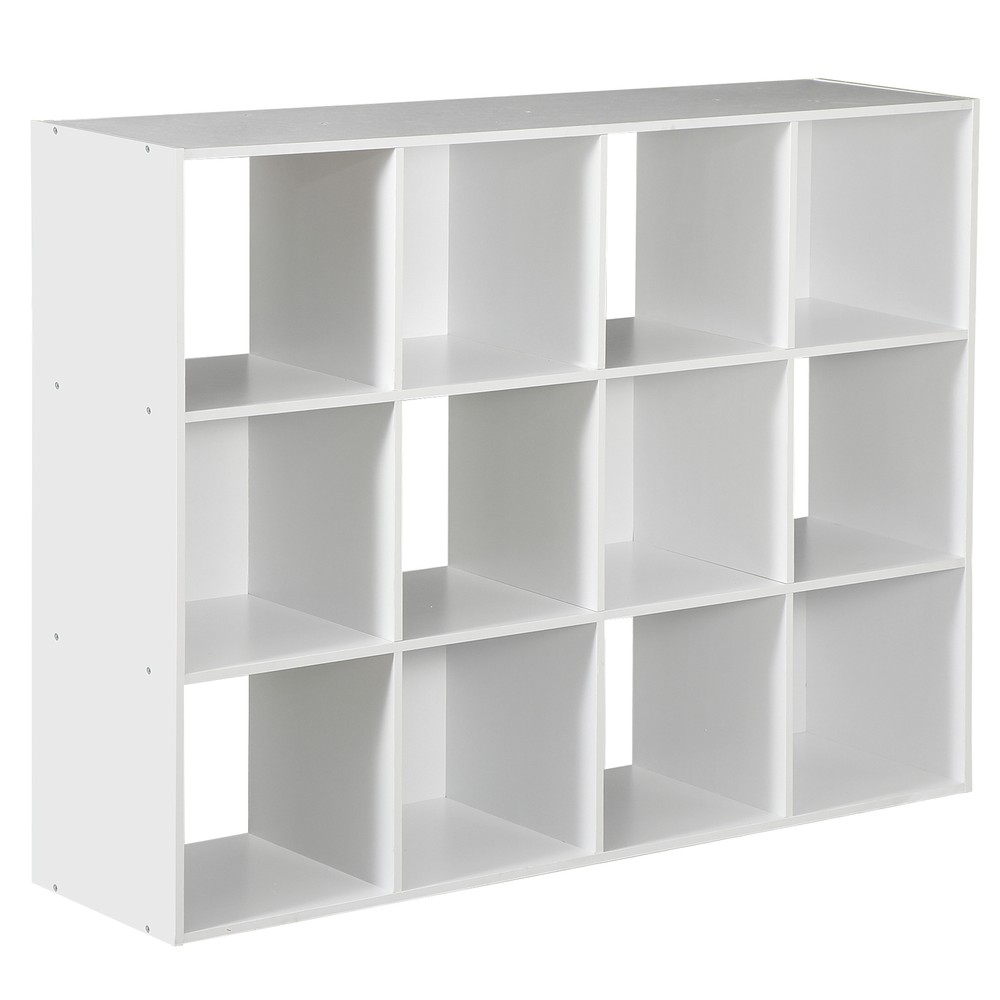 12-Cube Stackable Storage Organizer Display Bookcase for Home Office Decor