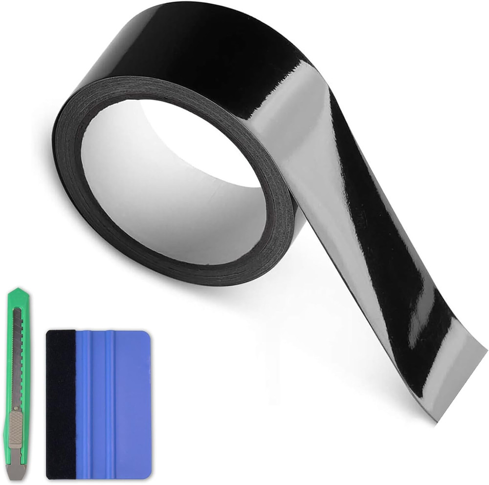 Gloss Black Vinyl Wrap TapesKit for Blackout Chrome Delete Window Trim