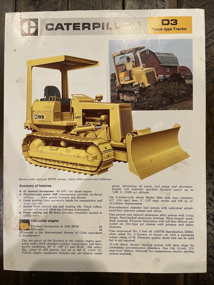 Caterpillar D3 Brochure ‘74