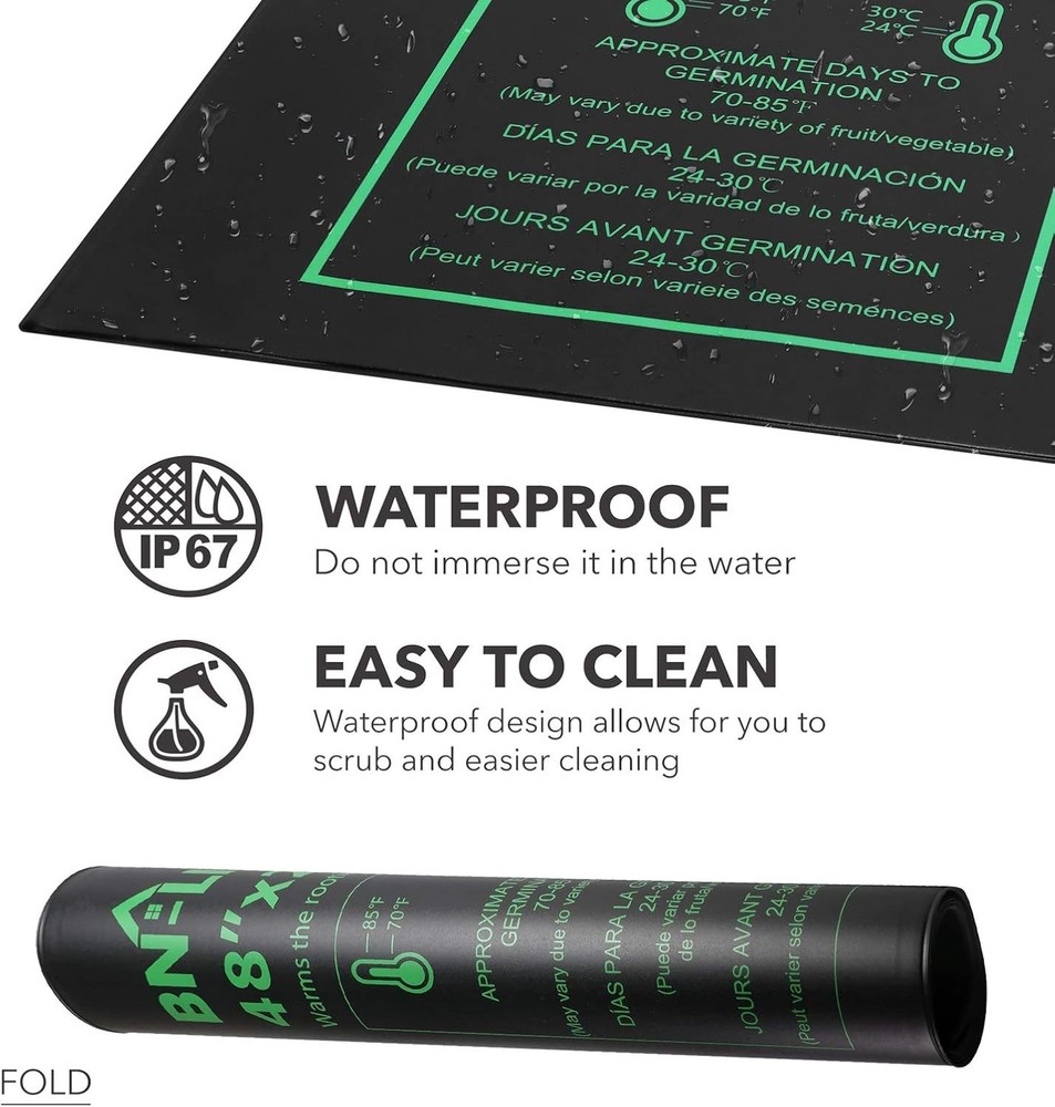 48" x 20.75" Hydroponic Heating Pad with Waterproof Design & Digital Control
