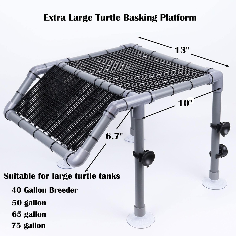 Extra Large Standing Turtle Basking Platform, 13" Width Resting Area, DIY Bas...