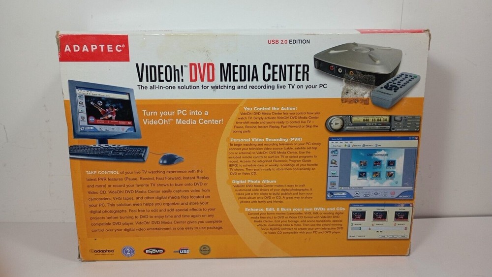 Adaptec AVC-2310 Video Capture Device Complete Bundle w/ Original Box