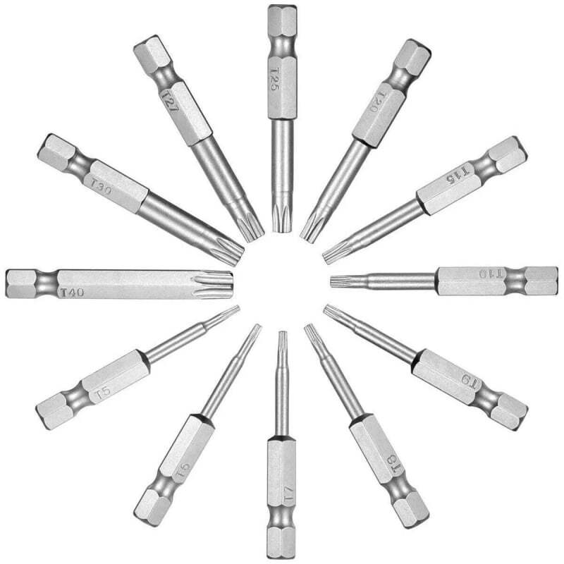 Security Torx Bit Set + Hex Key Allen Bit Set - For Power Drill & Impact Driver