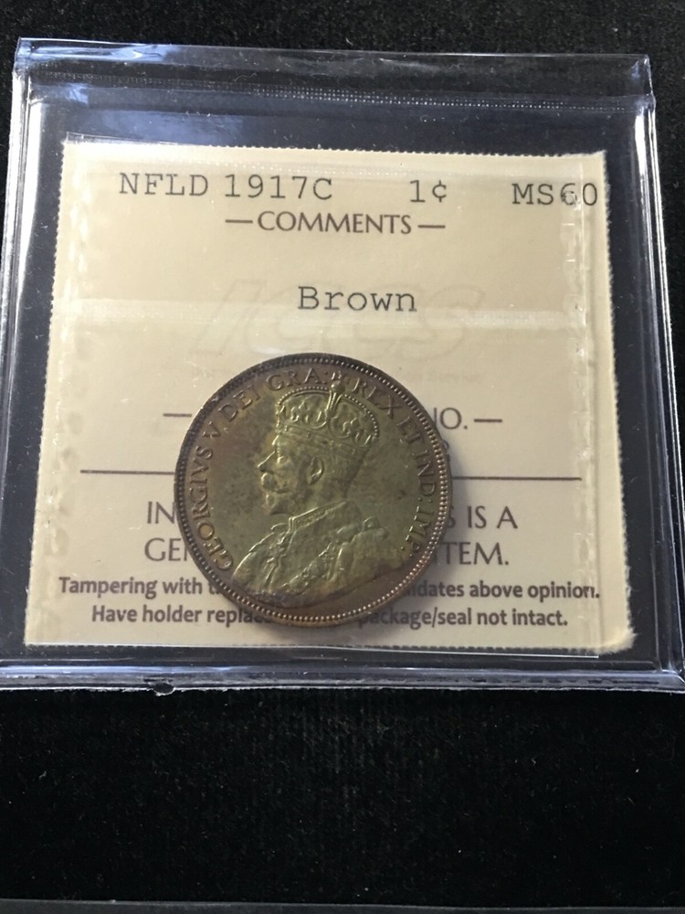 1917c  ICCS Graded Newfoundland,  Large ¢1 Cent, **MS-60**
