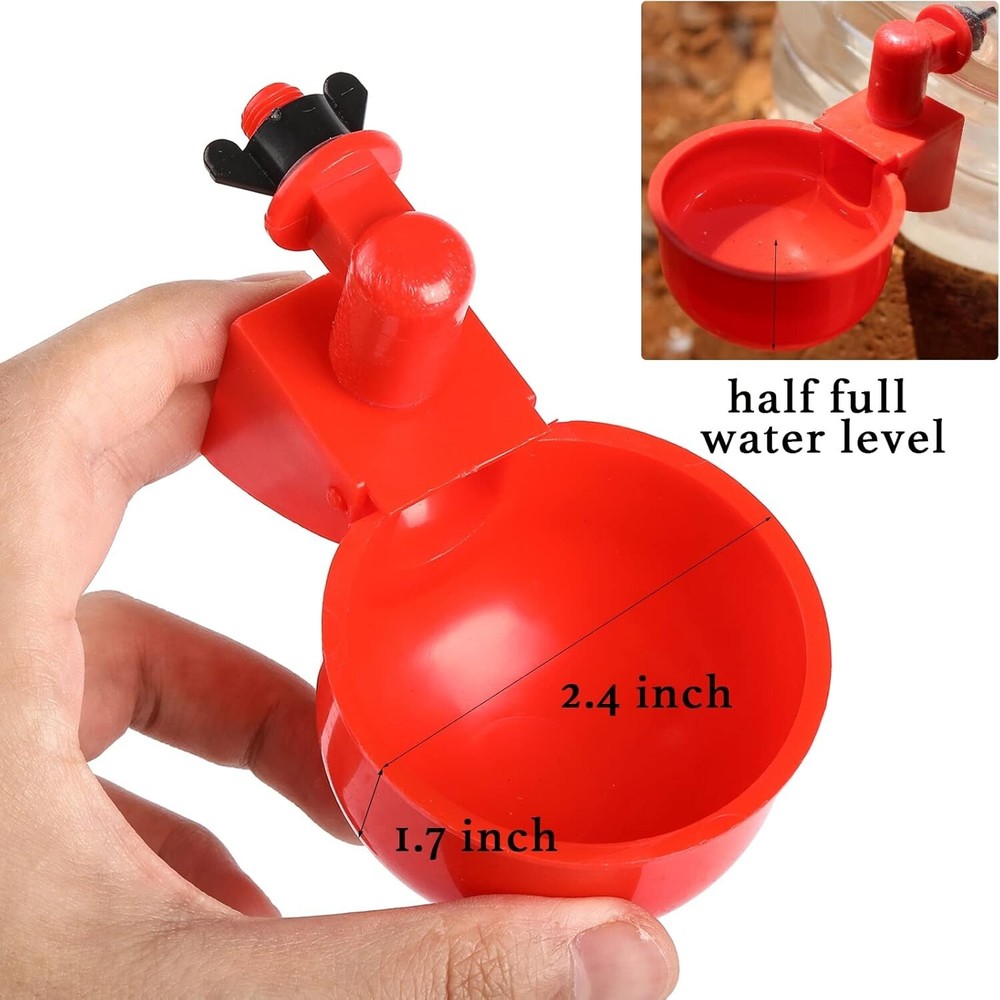 Chicken Water Cups (6 Pack), Large Automatic Chicken Waterer Cups